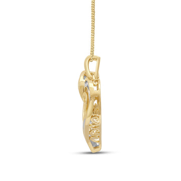 Jewelili Yellow Gold Over Sterling Silver wit