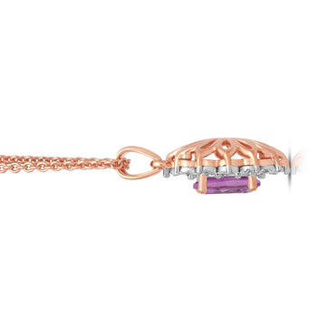 Jewelili 14K Rose Gold over Sterling Silver 7
