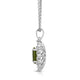 Load image into Gallery viewer, Jewelili Sterling Silver 7x5 MM Oval Genuine Peridot and 1/20 Cttw Natural White Round Diamond Pendant Necklace
