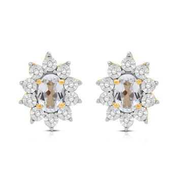 Jewelili 18K Yellow Gold over Sterling Sliver