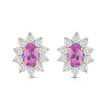 Jewelili 14K Rose Gold Over Sterling Sliver O