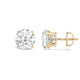 Load image into Gallery viewer, Jewelili 14K Solid Yellow Gold Classic Four Prong Stud Earrings | IGI Certified Round Cut Lab Grown Diamond | Screw Back Posts | 2.0 CTW (F Color, SI2 Clarity) | With Gift Box
