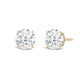 Load image into Gallery viewer, Jewelili 14K Solid Yellow Gold Classic Four Prong Stud Earrings | IGI Certified Round Cut Lab Grown Diamond | Screw Back Posts | 2.0 CTW (F Color, SI2 Clarity) | With Gift Box
