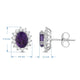 Load image into Gallery viewer, Jewelili Sterling Silver with Created Amethyst and Created White Sapphire Halo Stud Earrings
