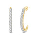 Load image into Gallery viewer, Jewelili 10K Yellow Gold with 1/4 CTTW Diamonds Hoop Earrings
