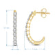 Load image into Gallery viewer, Jewelili 10K Yellow Gold with 1/4 CTTW Diamonds Hoop Earrings
