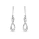 Load image into Gallery viewer, Jewelili Sterling Silver with 1/5 CTTW Diamonds Dangle Infinity Earrings
