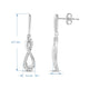 Load image into Gallery viewer, Jewelili Sterling Silver with 1/5 CTTW Diamonds Dangle Infinity Earrings
