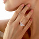 Load image into Gallery viewer, Jewelili 14K Rose Gold over Sterling Silver with 1/3 CTTW Diamonds Bridal Engagement Ring
