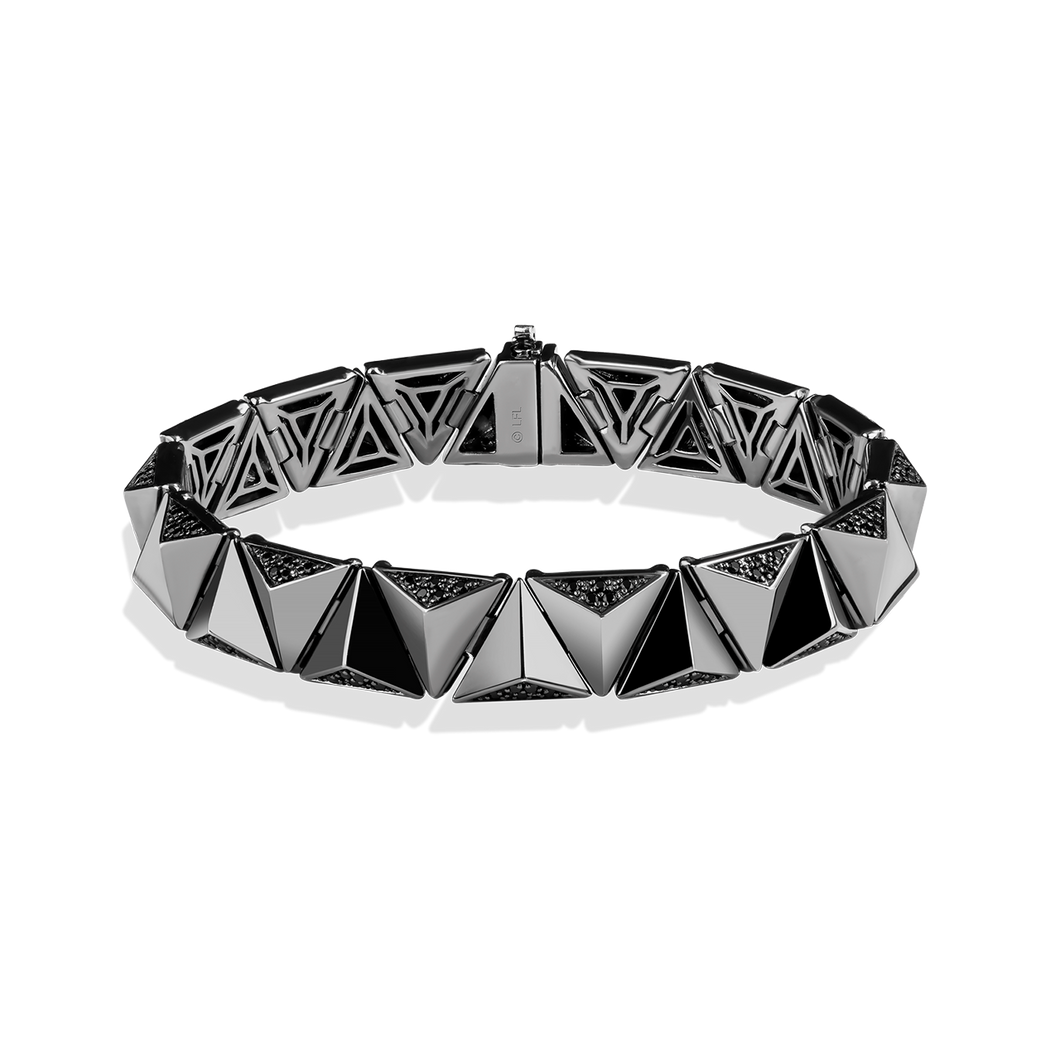 Star Wars Darth Vader™ WOMEN'S Diamond BRACELET 1 CT.TW. Black Diamonds Silver with Black Rhodium Front View