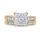 Load image into Gallery viewer, Jewelili 10K Yellow Gold With 1 Cttw Natural White Round Diamonds Bridal Set
