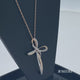 Load and play video in Gallery viewer, Jewelili 10K Rose Gold With 1/5 CTTW Natural White Diamonds Cross Pendant Necklace
