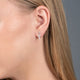 Load image into Gallery viewer, Jewelili Dangle Earrings with Cubic Zirconia in 10K White Gold View 2
