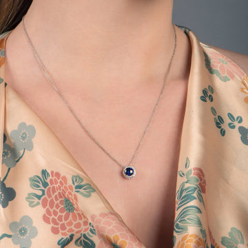 Jewelili Sterling Silver with Round Created B