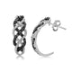 Load image into Gallery viewer, Jewelili Twisted Hoop Earrings with Natural White and Treated Black Round Diamonds in Sterling Silver 1/2 CTTW view 2
