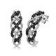 Load image into Gallery viewer, Jewelili Twisted Hoop Earrings with Natural White and Treated Black Round Diamonds in Sterling Silver 1/2 CTTW
