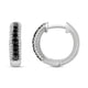 Load image into Gallery viewer, Jewelili Sterling Silver With 1/4 CTTW Treated Black and Natural White Diamonds Hoop Earrings
