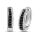 Load image into Gallery viewer, Jewelili Sterling Silver With 1/4 CTTW Treated Black and Natural White Diamonds Hoop Earrings
