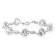 Load image into Gallery viewer, Jewelili Bracelet with Heart and Round Shape Created White Sapphire in Sterling Silver 7.25&quot;
