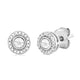 Load image into Gallery viewer, Jewelili Halo Stud Earrings with Natural White Round Diamonds in Sterling Silver 1/10 CTTW 
