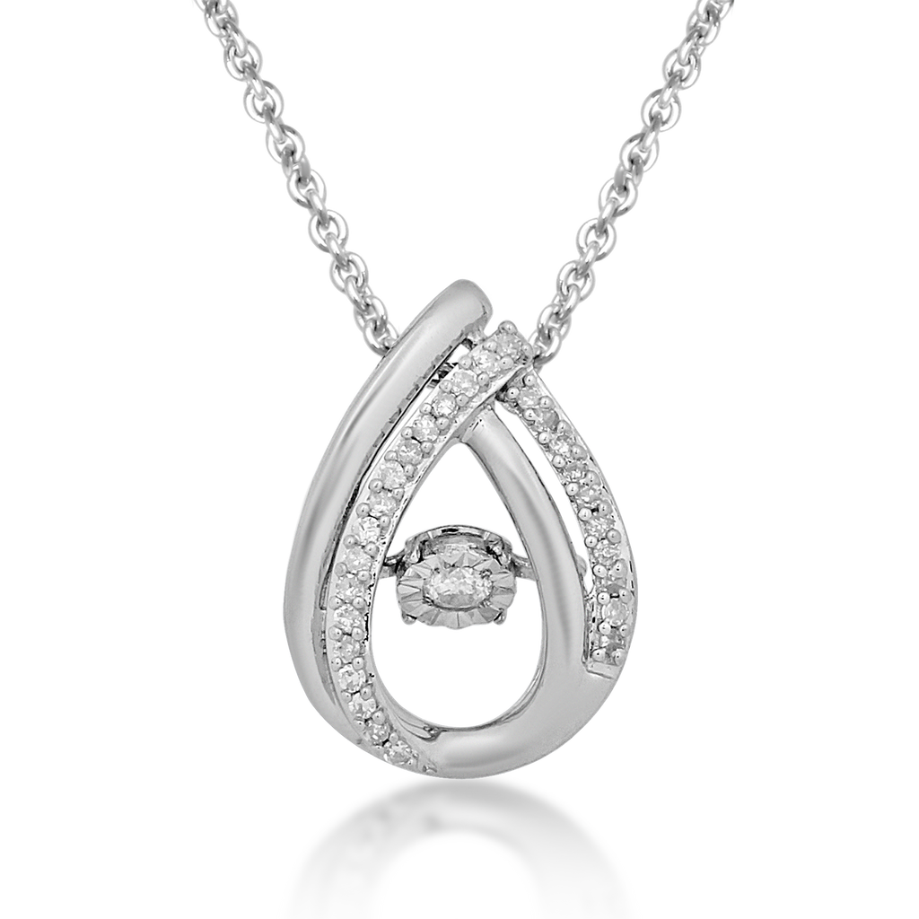 Amazon.com: Central Diamond Center Swirl Dancing Gemstone Necklace Pendant  in Sterling Silver w/Pure Brilliance Cubic Zirconia CZ - White : Clothing,  Shoes & Jewelry