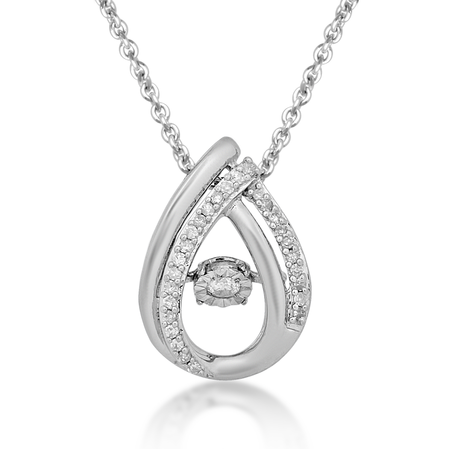 Multicolor Dancing Diamond CZ Pendant Necklace Stainless Steel Choker Good  Luck | eBay