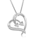 Load image into Gallery viewer, Jewelili Sterling Silver with 1/10 CTTW Diamonds Heart Pendant Necklace
