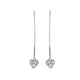 Load image into Gallery viewer, Jewelili Heart Drop Earrings with Natural White Round Diamonds in 10K White Gold 1/10 CTTW 
