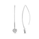 Load image into Gallery viewer, Jewelili Heart Drop Earrings with Natural White Round Diamonds in 10K White Gold 1/10 CTTW View 1
