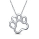 Load image into Gallery viewer, Jewelili Dog Paw Print Pendant Necklace in 10K White Gold
