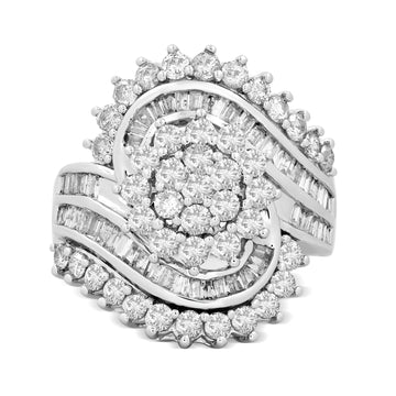 Jewelili 10K White Gold with 2 CTTW Natural W