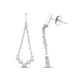 Load image into Gallery viewer, Jewelili Chain Dangle Earrings with Natural White Round Diamonds in Sterling Silver 1/5 CTTW 
