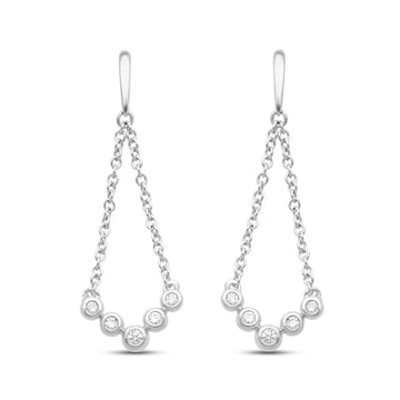Jewelili Sterling Silver 1/5 CTTW Natural Whi
