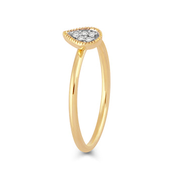 Jewelili 10K Yellow Gold With Natural White R