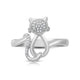 Load image into Gallery viewer, Jewelili Sterling Silver with 1/20 CTTW Natural White Round Diamonds Cat Ring
