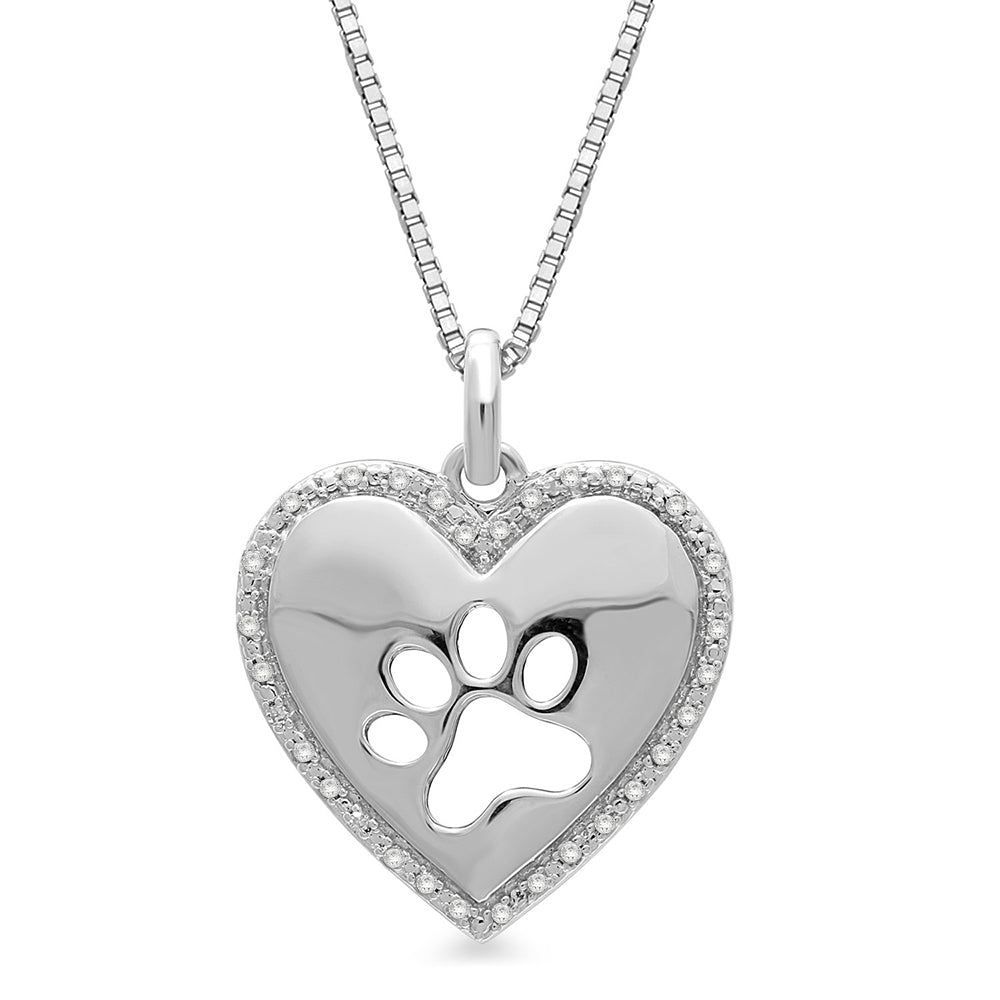Paw Print Heart Necklace – Friction Jewelry Inc