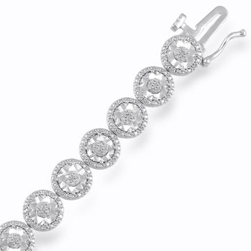 Jewelili Sterling Silver With 1/2 CTTW Diamon