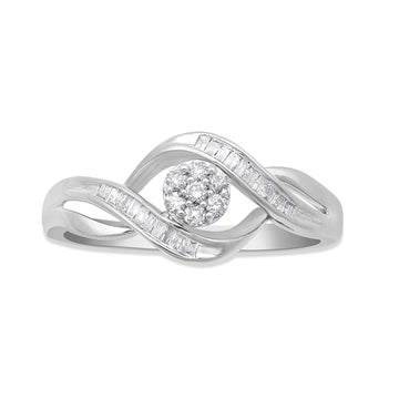 Jewelili 10K White Gold 1/6 CTTW Natural Whit