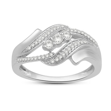 Jewelili Sterling Silver 1/4 CTTW Natural Whi
