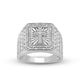 Load image into Gallery viewer, Jewelili Cross Texture Men&#39;s Ring with Natural White Round Diamonds in Sterling Silver 1/10 CTTW View 1
