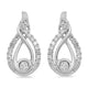 Load image into Gallery viewer, Jewelili Teardrop Drop Earrings with Diamonds in Sterling Silver 1/8 CTTW View 2
