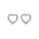 Load image into Gallery viewer, Jewelili Sterling Silver With White Round Diamonds Heart Shape Stud Earrings
