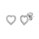 Load image into Gallery viewer, Jewelili Sterling Silver With White Round Diamonds Heart Shape Stud Earrings
