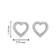 Load image into Gallery viewer, Jewelili Sterling Silver With White Round Diamonds Heart Shape Stud Earrings
