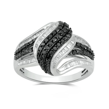 Jewelili Sterling Silver With 1/2 CTTW Round 