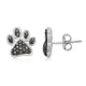 Load image into Gallery viewer, Jewelili Sterling Silver With 1/6 CTTW Champagne Natural Diamond Dog Paw Stud Earrings
