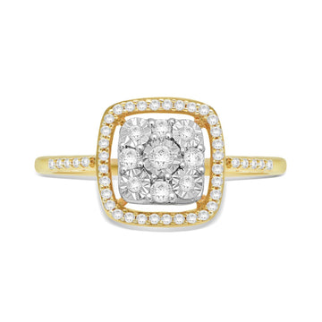 Jewelili 10K Yellow Gold with 1/4 CTTW Natura