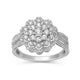 Load image into Gallery viewer, Jewelili 10K White Gold with 3/4 Cttw Natural White Round Diamonds Cluster Ring
