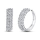 Load image into Gallery viewer, Jewelili 10K White Gold With 2.00 CTTW Natural White Diamond Hoop Earrings
