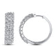 Load image into Gallery viewer, Jewelili 10K White Gold With 2.00 CTTW Natural White Diamond Hoop Earrings
